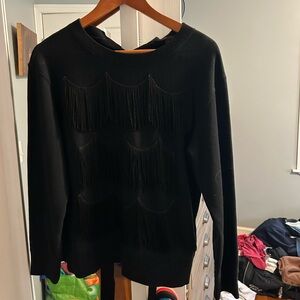 Marc Jacob’s fringed sweatshirt with satin bow
